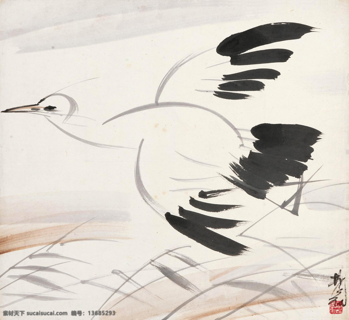 飞鸟 飞翔 国画 绘画书法 水墨 水墨画 文化艺术 飞鸟设计素材 飞鸟模板下载 林风眠 写意 中国画 国画林风眠