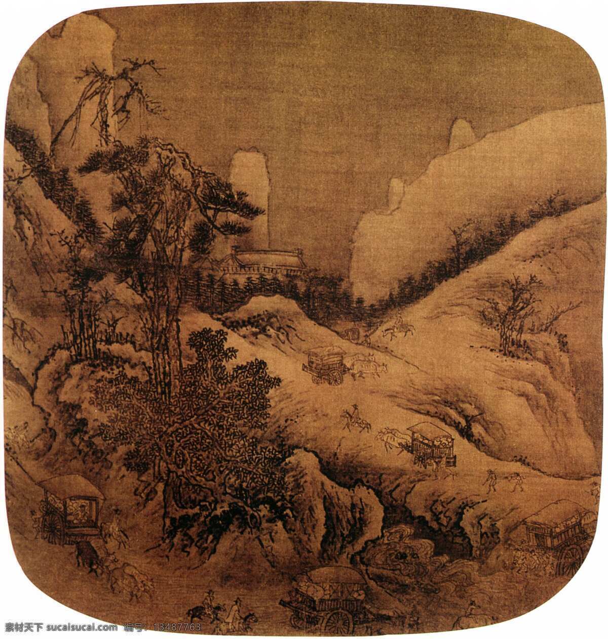 山水 装饰画 素材图片 国画 油画 插画 手绘 彩绘 无框画 抽象 艺术 底纹背景 书画文字 文化艺术