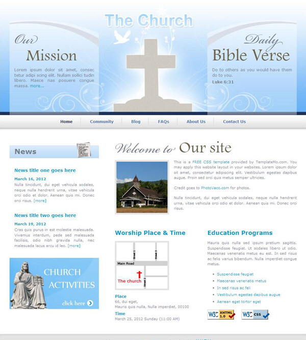 基督教堂 网页模板 css 网页素材