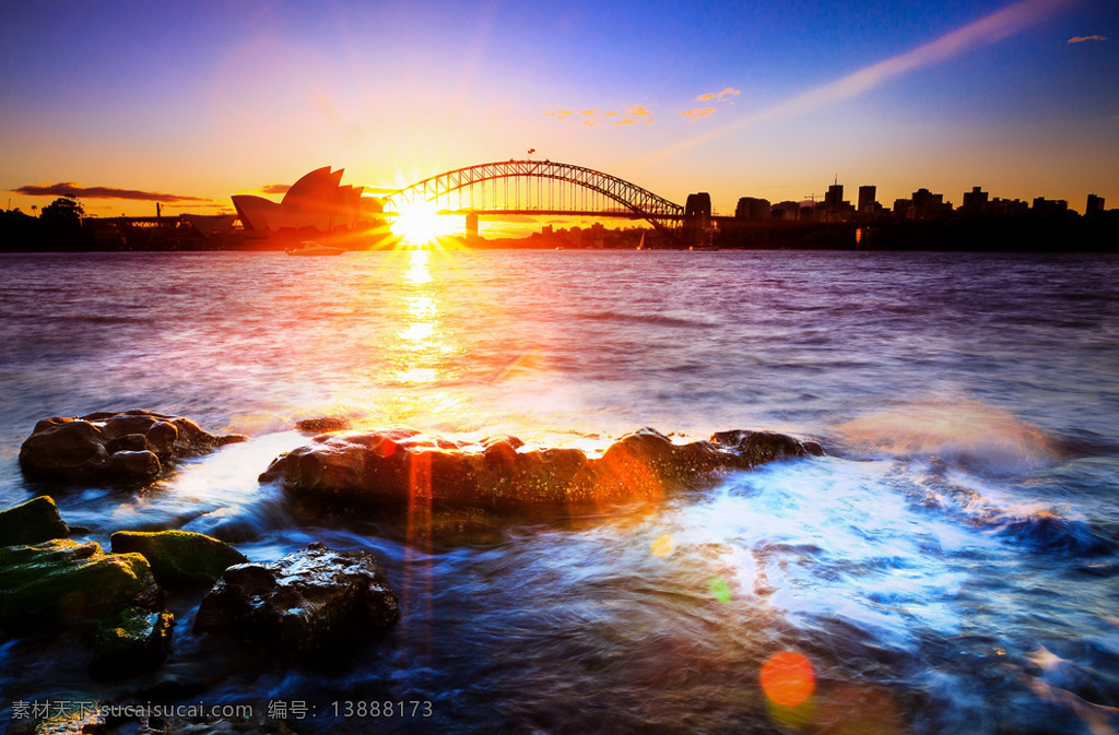 悉尼歌剧院 悉尼 悉尼大桥 红色