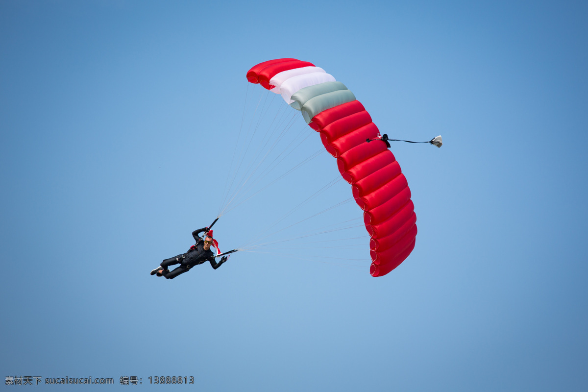打开 降落伞 打开降落伞 天空 运动 蓝天 白云 跳伞 运动员 体育运动 商务人士 人物图片