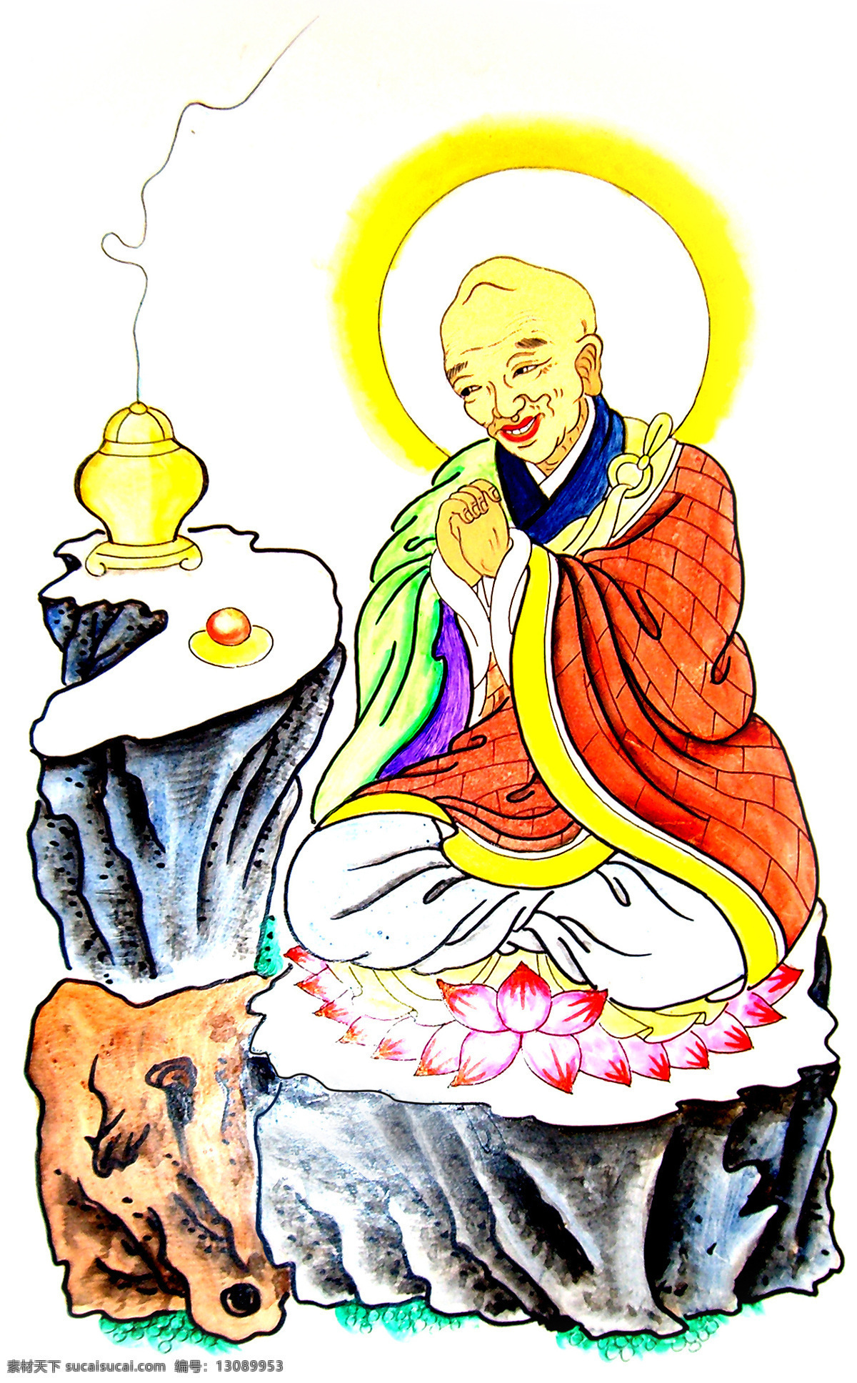 佛教手绘 佛像 手绘 佛相 佛教 佛 信仰 画像 彩色佛像 绘画书法 文化艺术