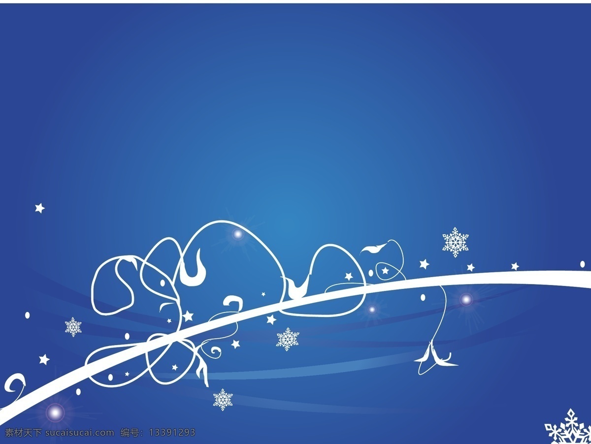 缤纷 圣诞节 系列 蓝色 蓝色圣诞节 圣诞 线条 雪花 矢量 矢量图
