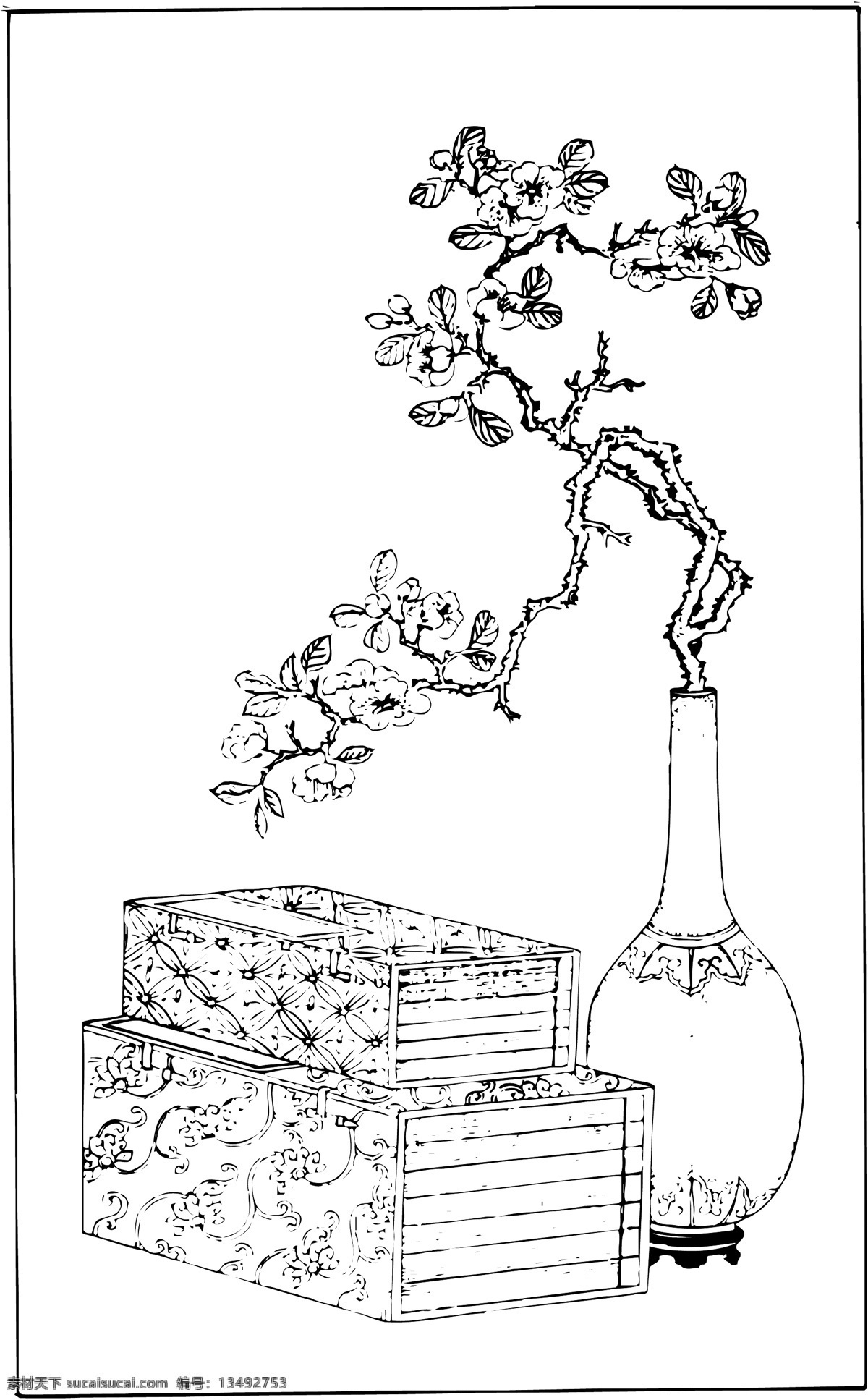 古书籍 古花瓶 中国 大系 吉祥 图案 吉祥图案 文化艺术 传统文化 大大 系 矢量图库 中国图片