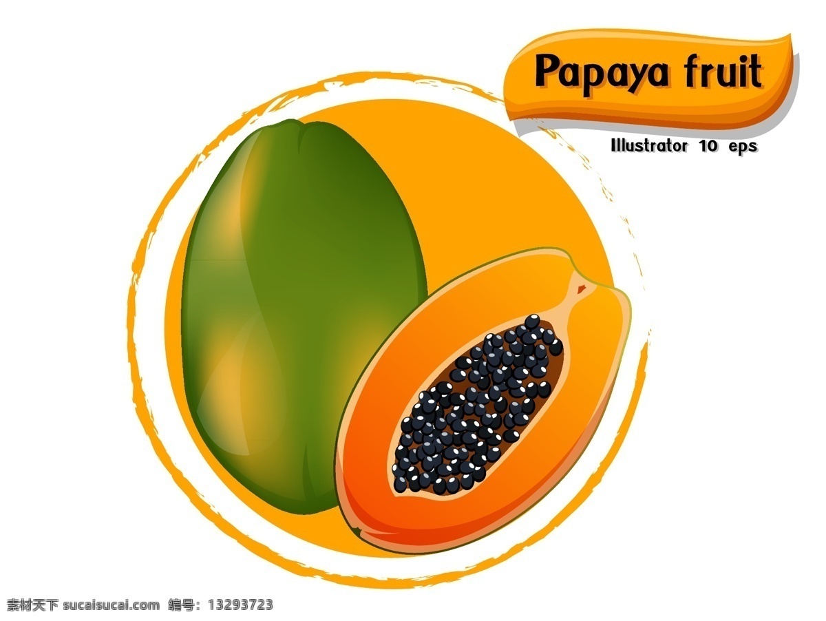 美味 木瓜 矢量 食物 水果 矢量图 格式 高清图片