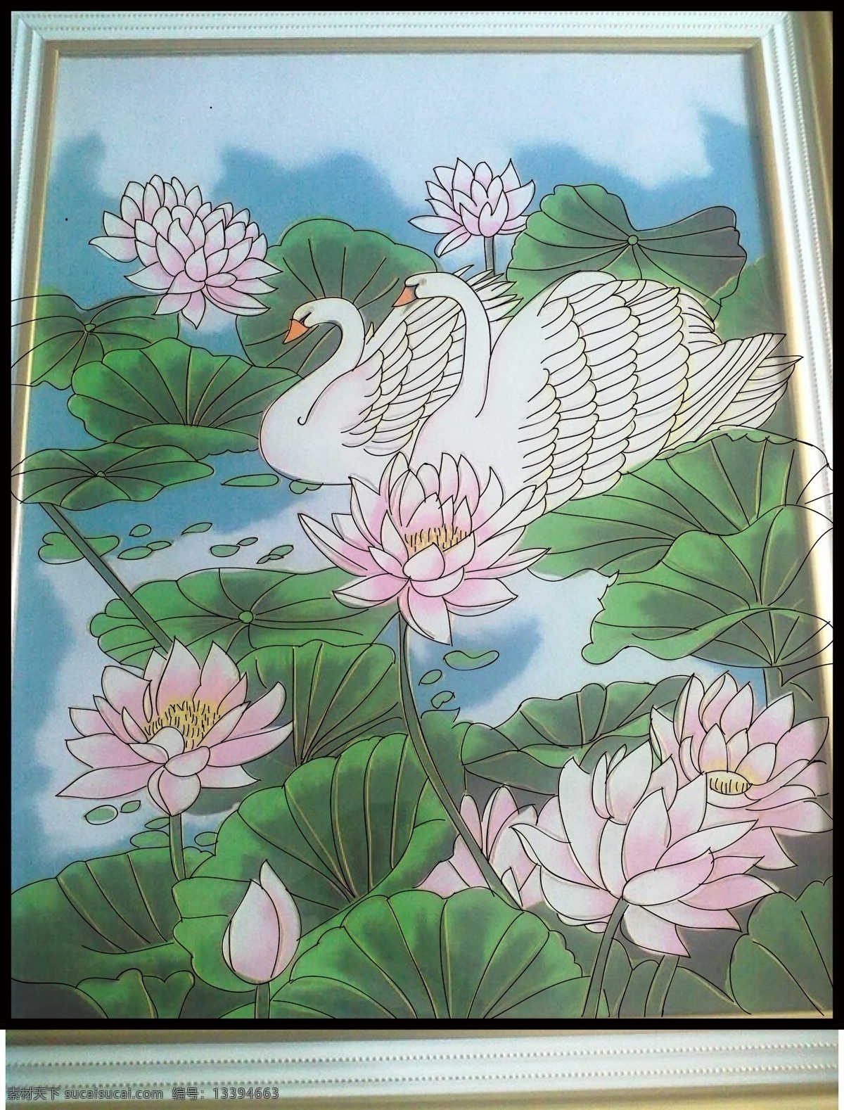 荷花 白描 国画 荷花白描 矢量 花草 山水 生物世界 天鹅 模板下载 矢量图 其他矢量图