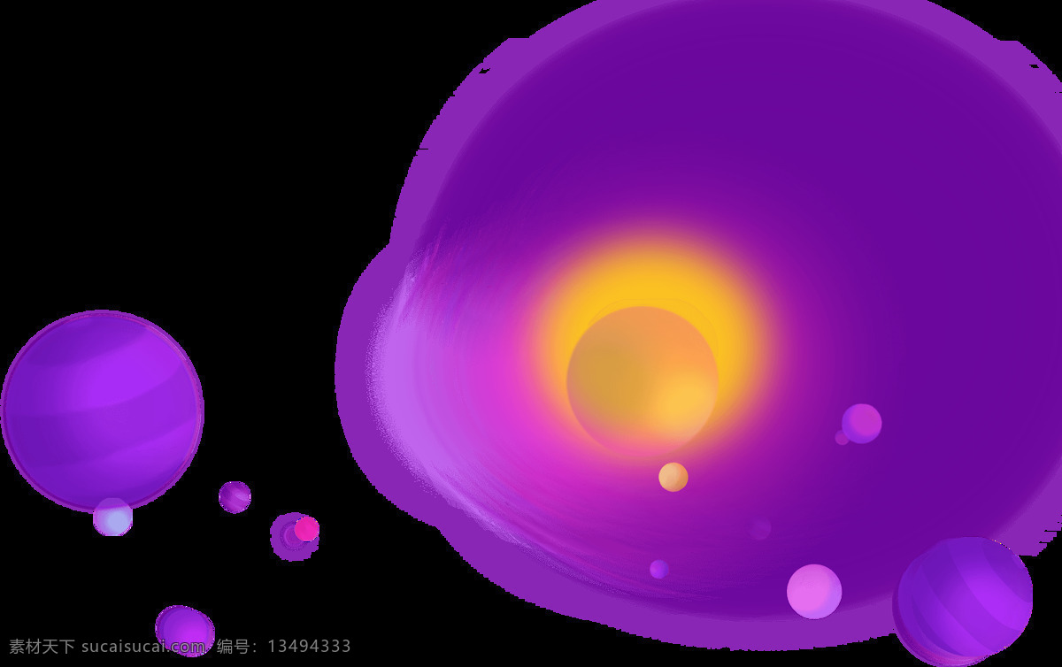 梦幻 紫色 泡泡 元素 渐变 透明元素 png元素 免抠元素