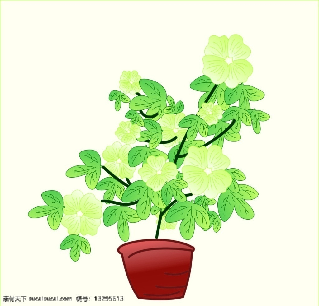 闲情逸致 栽花 芙蓉花 木芙蓉 花盆 盆栽 绿叶 阳台花 陶盆 花枝 矮花 野花 花朵 绿花 国画 叶脉 花脉 茎叶 壁纸 挂画 背景 墙画 无框画 生物世界 花草