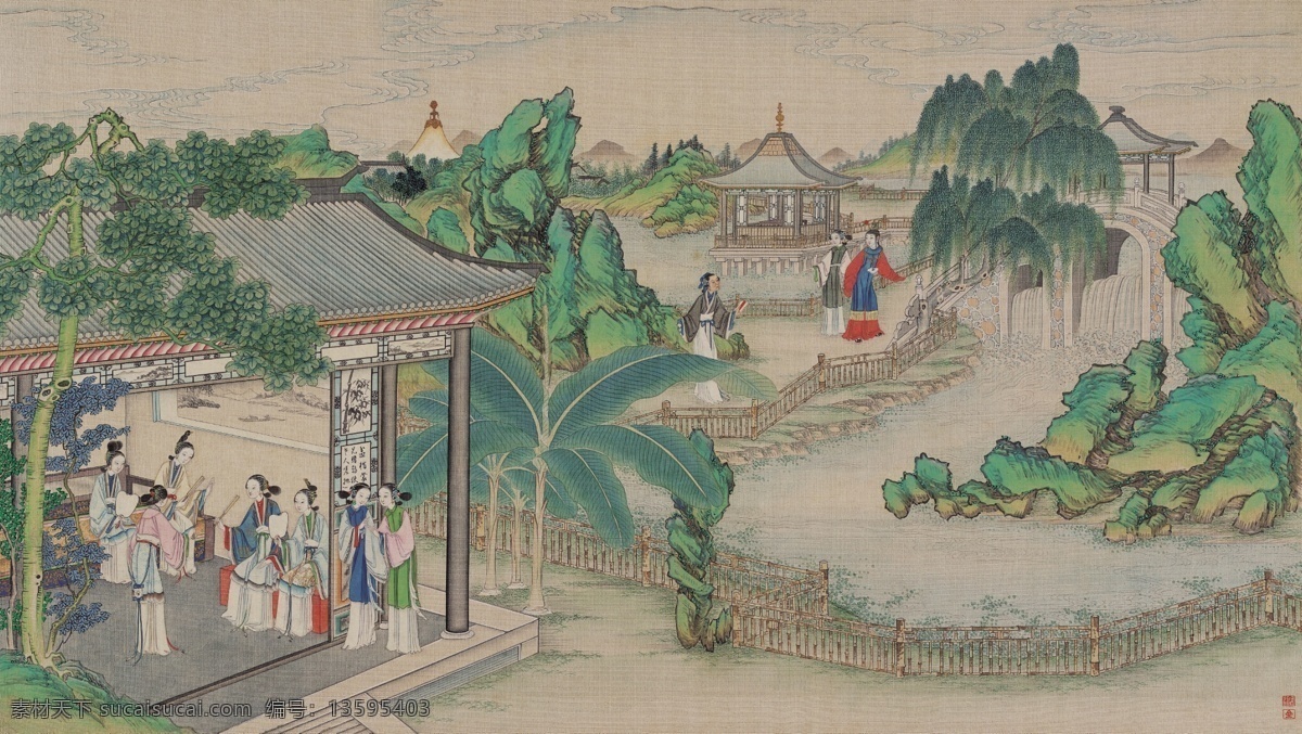 红楼梦长卷 红楼梦绘画 国画 名画 文物 宝藏 艺术 艺术瑰宝 工笔 笔法 盛世 临摹 赏析 扫描 分段 合层 注意是合层 文化艺术 绘画书法