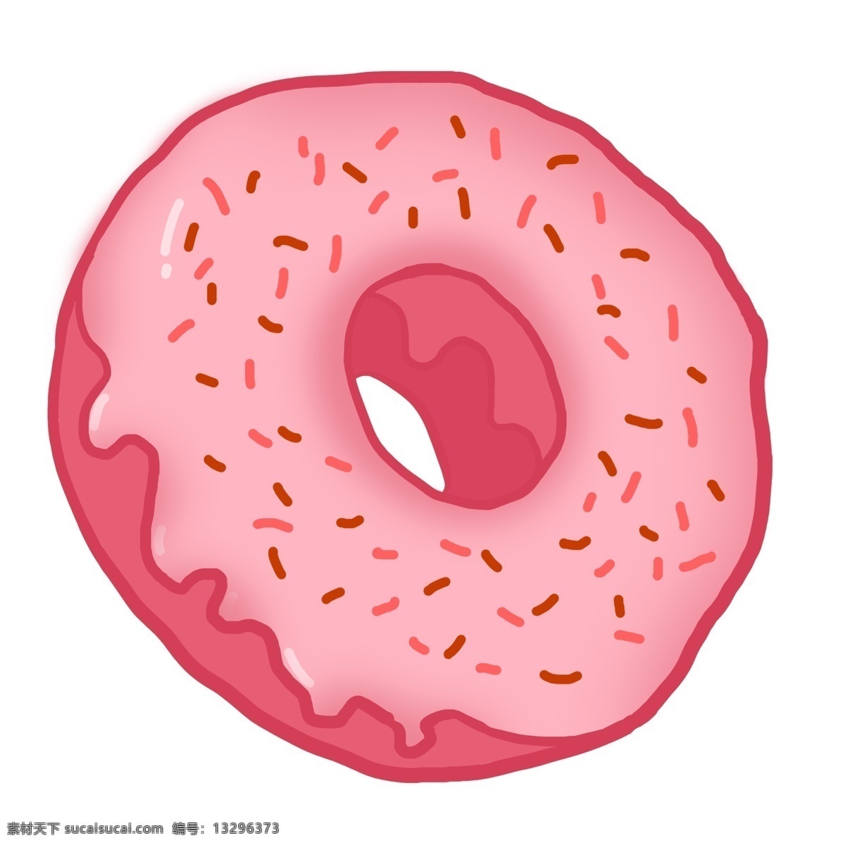 手绘 粉红色 甜甜 圈 插画 粉红甜甜圈 粉色甜甜圈 烘焙 粉色美食 糕点 甜品 甜甜圈甜品 圆形食品