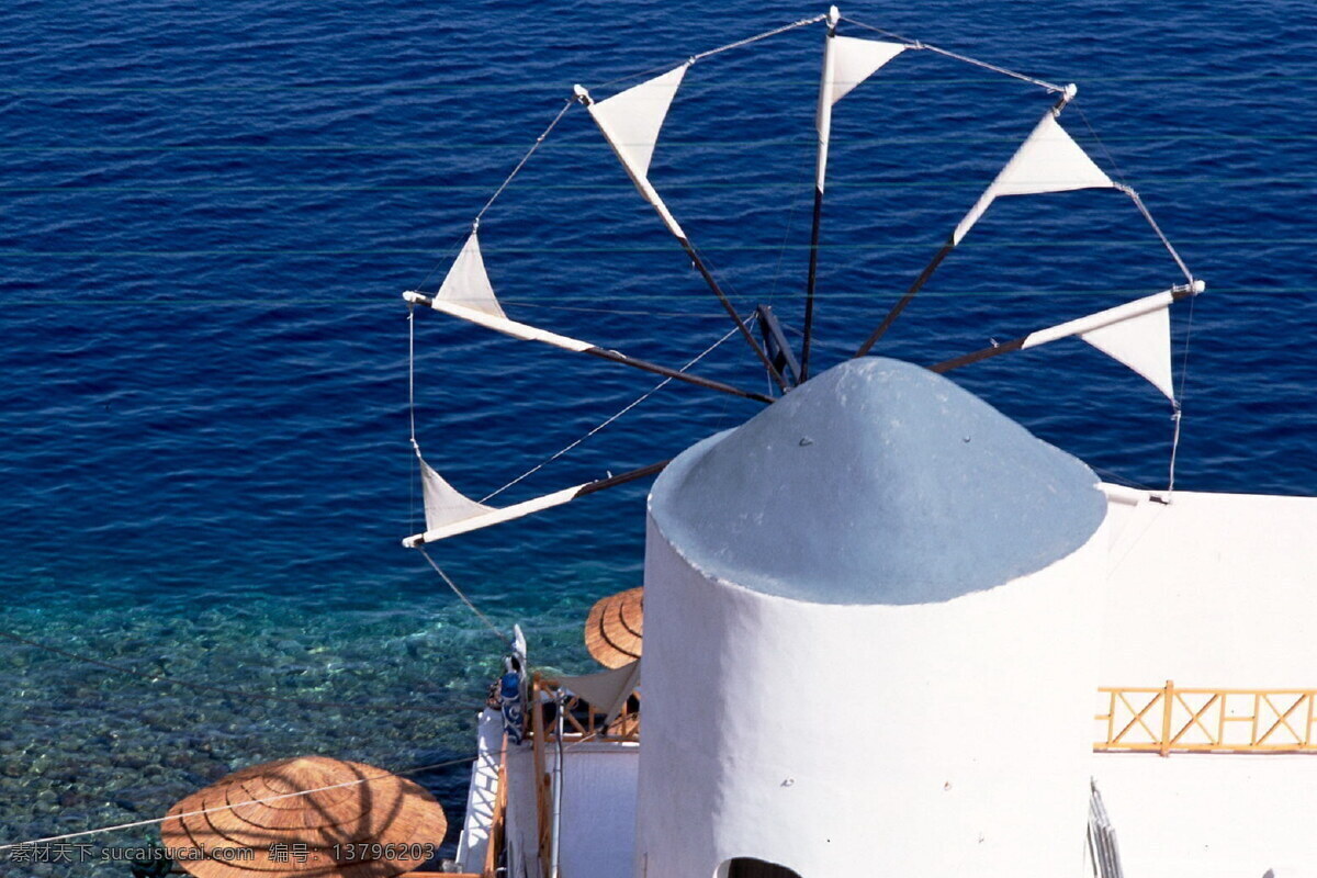 唯美 希腊 爱琴海 风景图片 圣托里尼岛 白色建筑 大海 海边