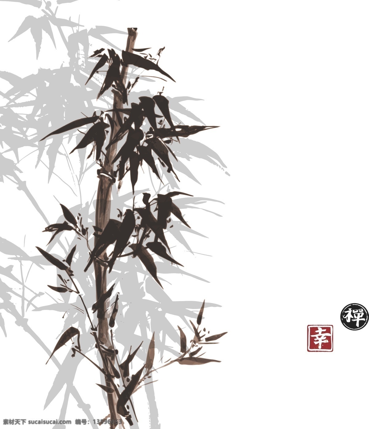 中国 风 水墨画 竹 竹子 竹林 中国风 艺术 矢量图 矢量 高清图片