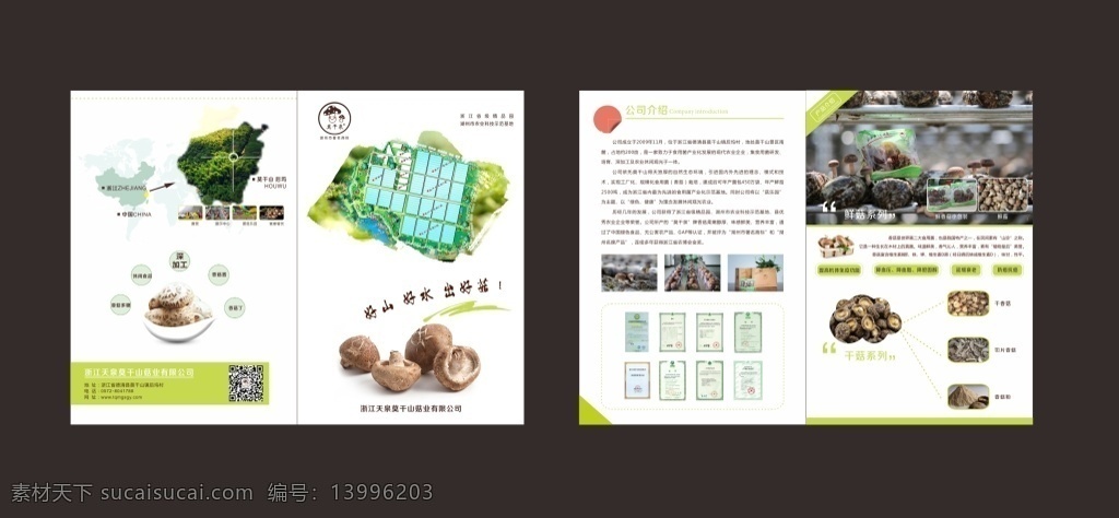 简约 蘑菇 企业 折页 设计素材 产品介绍 农业 企业折页 宣传册 白色