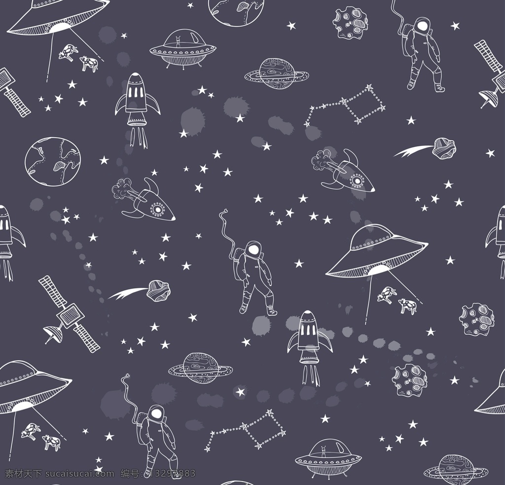 手绘星球 手绘 卡通 星球 银河系 插画 月亮 太阳 星星 水星 金星 地球 火星 木星 土星 天王星 海王星 冥王星 九大行星 宇航员 航天飞机 火箭 ufo 外星人 星座 卫星 陨石 月球 背景 底纹 矢量