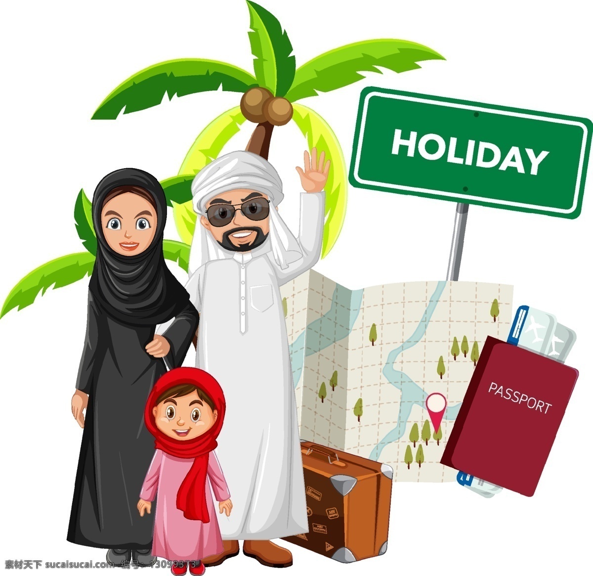 穆斯林 家庭 人物图片 穆斯林儿童 民族 夫妻 阿拉伯人 卡通人物 手绘人物 儿童 小孩 一家人 国外 节日 宗教信仰 卡通设计