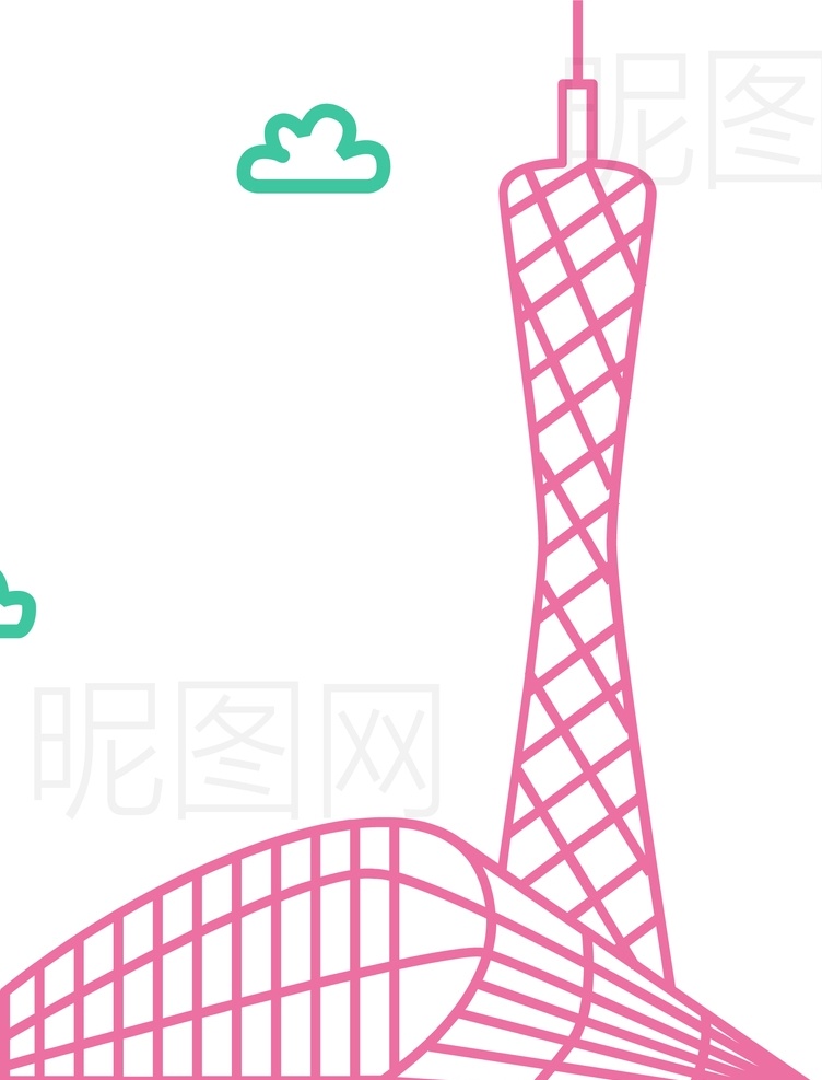 广州图片 ui 标识 标志 矢量 简约 地标 坐标 标志性建筑 建筑 彩色线条 红色线条 线条图 城市 著名建筑 旅游 景点 广州 标志图标 网页小图标
