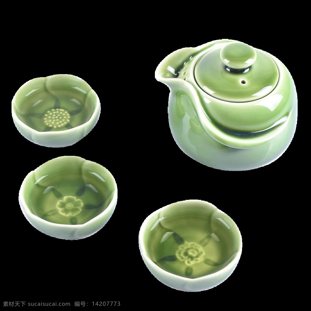 清新 绿色 茶具 产品 实物 茶杯 茶文化 产品实物 清新风格 雅致风格