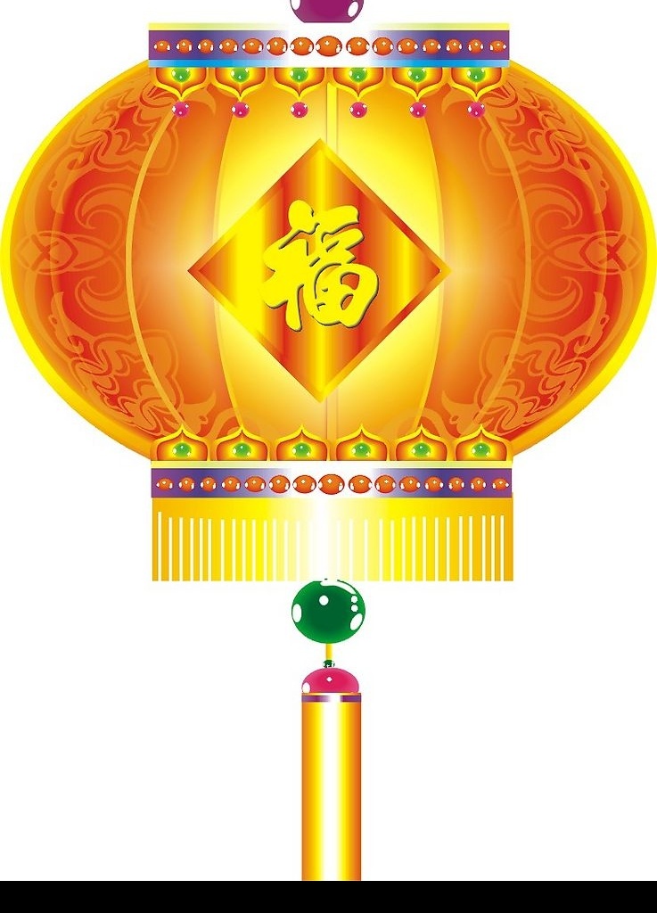 传统灯笼 传统纹饰 福字 节日素材 春节 矢量图库