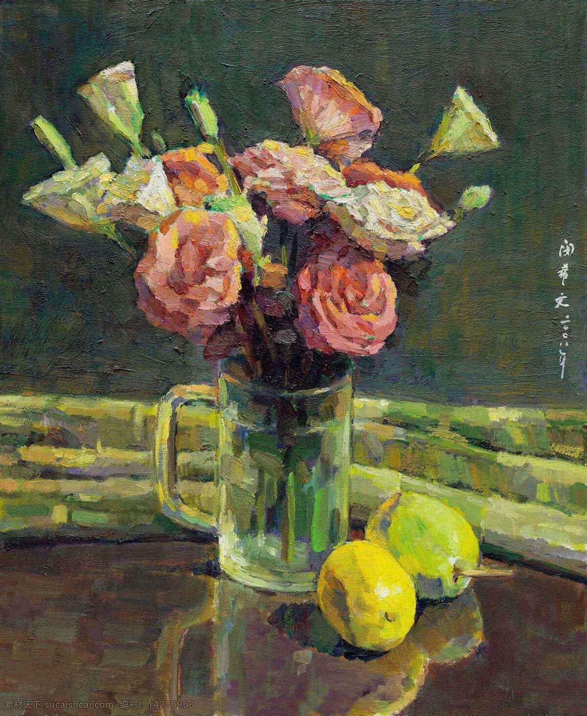 玫瑰花 油画 玫瑰花油画 油画素材 高清 装饰素材