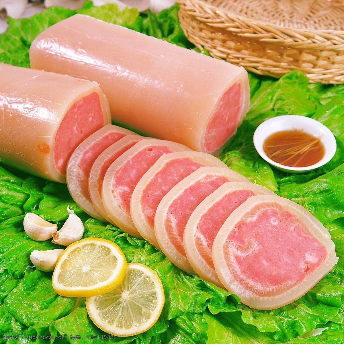 菜品 餐饮美食 火腿 火腿肠 美味 商务场景 商务金融 食物原料 水晶 腿 水晶腿 香肠 啤酒火腿 香菜 矢量图 日常生活