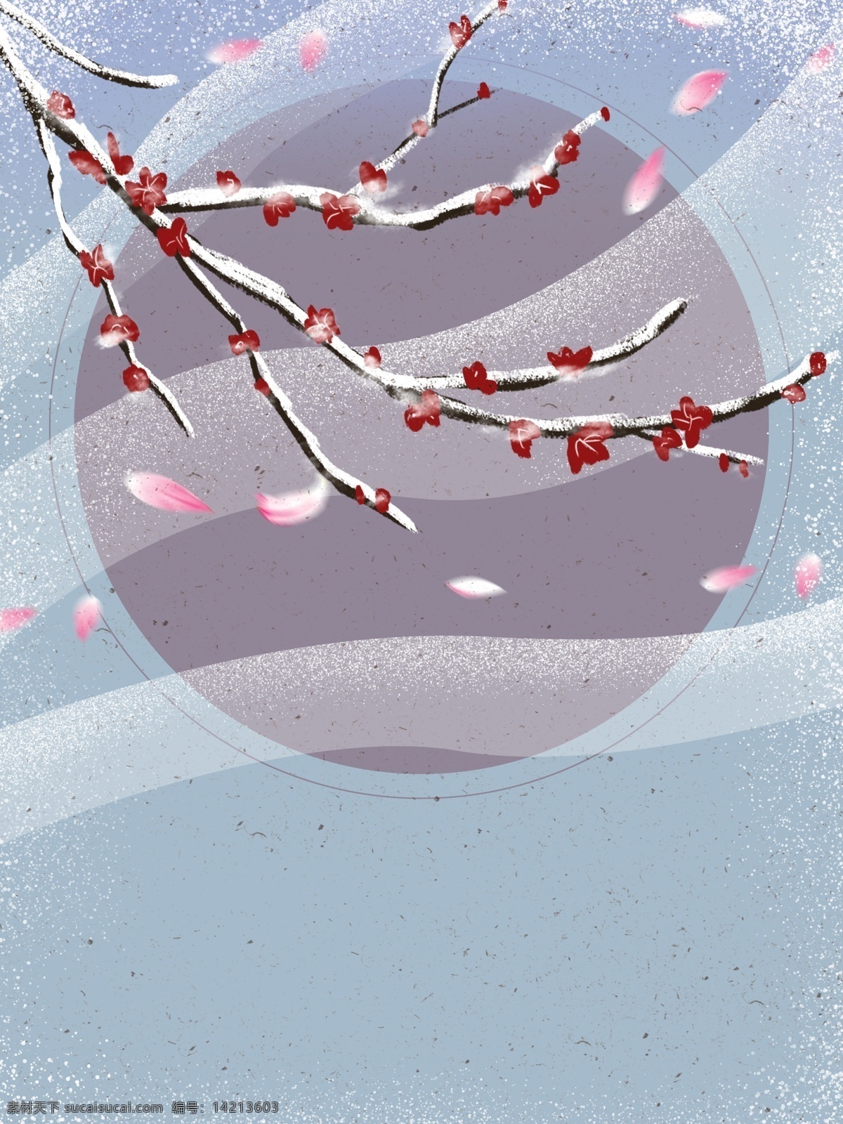 手绘 冬季 花枝 背景 花瓣 树枝 彩绘背景 手绘背景 通用背景 背景展板图 背景图 清新