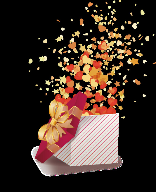 生日 礼物 包装盒 活动礼品盒 打开的礼盒 节日 设计素材 元素素材 丝带 卡片 模版 红色 节日素材 节日气氛 生日礼物 包装