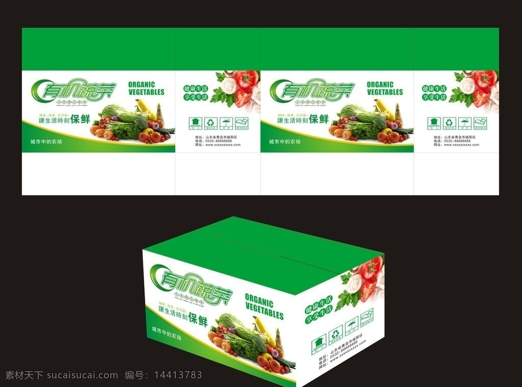 有机 蔬菜 包装箱 蔬菜包装 纸箱 瓦楞纸箱 绿色蔬菜 有机蔬菜 包装设计 矢量