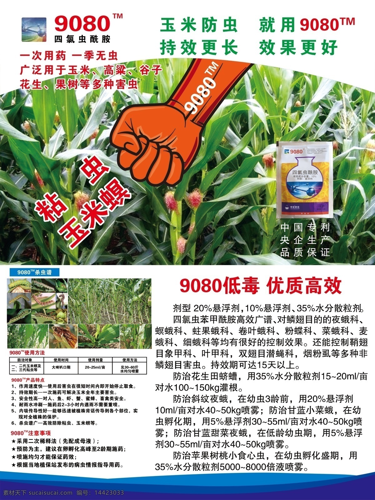 杀虫剂宣传单 玉米虫 杀虫剂 农药 玉米地 拳头 粘虫 玉米螟 海报 广告 白色