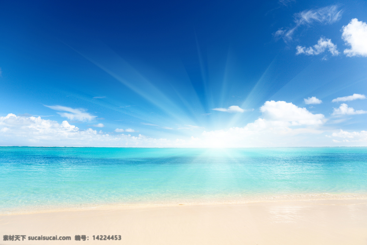 海边 沙滩 天空 背景 海面 海面天空 空中 云彩 云朵 阳光 白云 光芒 光芒万丈 海平面 沙粒 沙子 浪花 背景图片 高清 高清图片 自然风光 自然景观