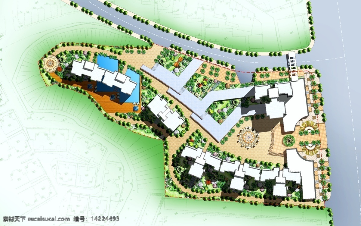 总平面规划图 嘟嘟制作 总平面图 规划图 小区绿化 手绘 分层 源文件库