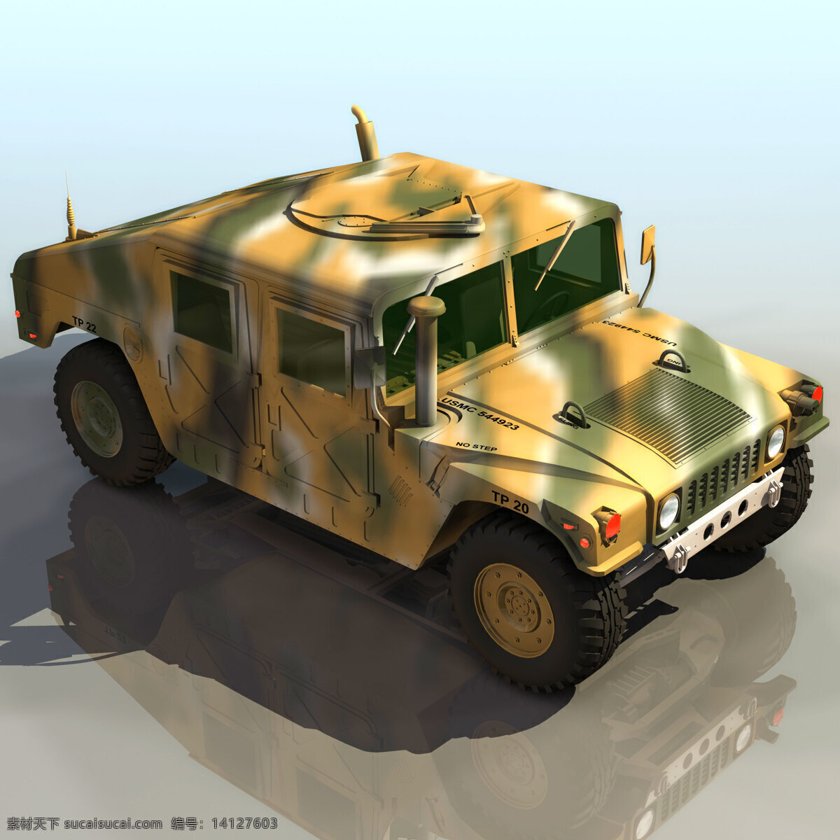 迷彩 装甲车 模型 max 悍马 汽车 3d模型素材 其他3d模型