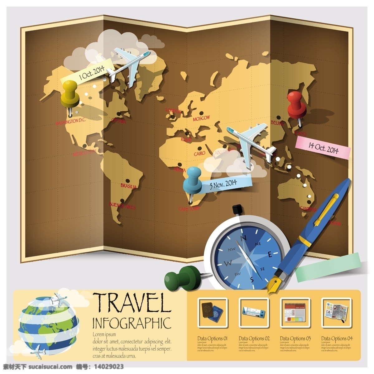 世界 旅游 信息 图形 矢量