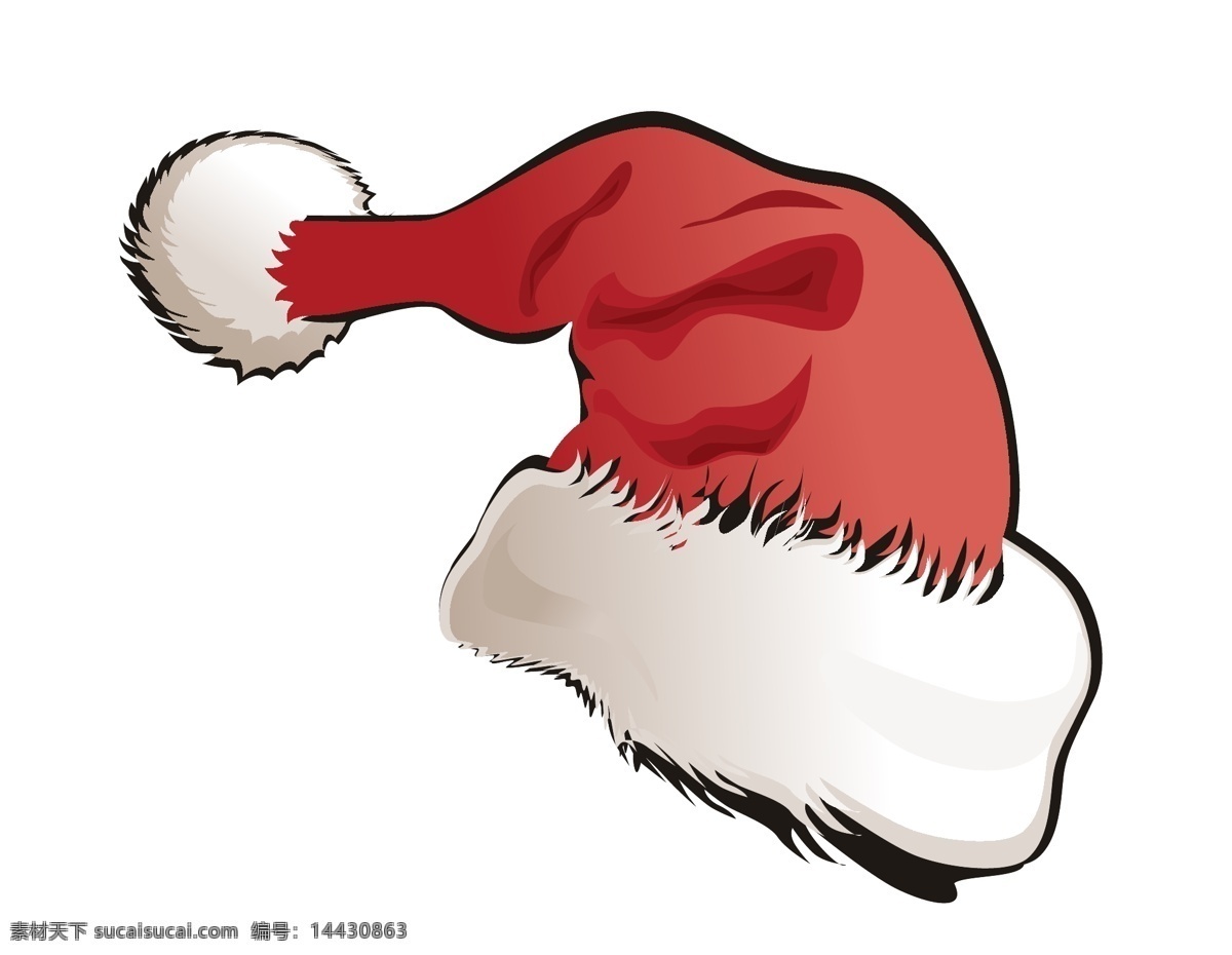 手绘 矢量 红色 圣诞 帽 元素 简约 圣诞帽 圣诞节 ai元素 免扣元素