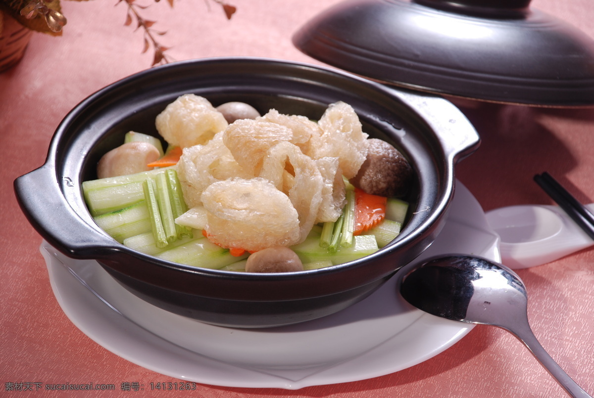 青瓜鱼鳔煲 潮式煲仔类 潮式菜 潮式风味 餐饮美食 传统美食 摄影图库