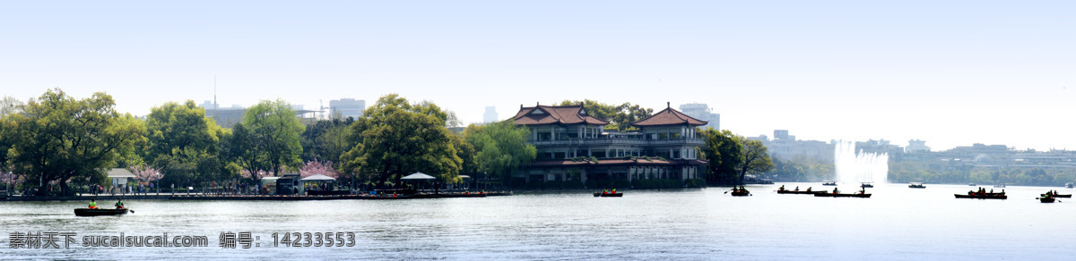 旅游景区 素材图片 湖水 树林 建筑 房子 自然风光 景观 景区 休闲 旅游 山水风景 风景图片