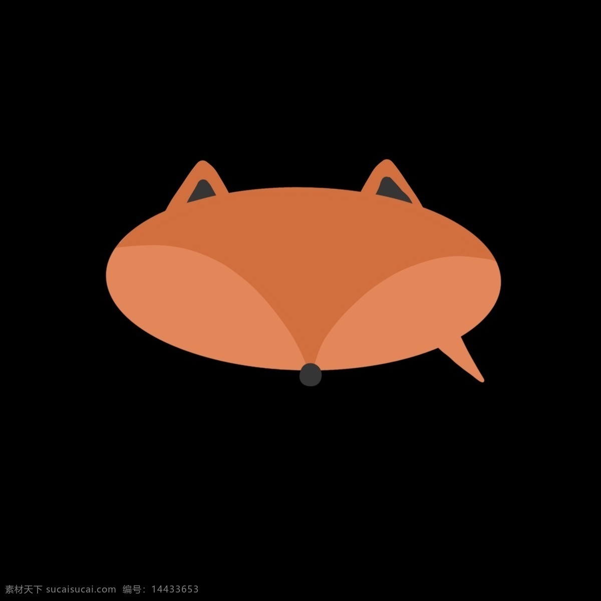 可爱 狐狸 动物 气泡 卡通 手绘 橙色 橘色 耳朵 插画 装饰图案 免抠图
