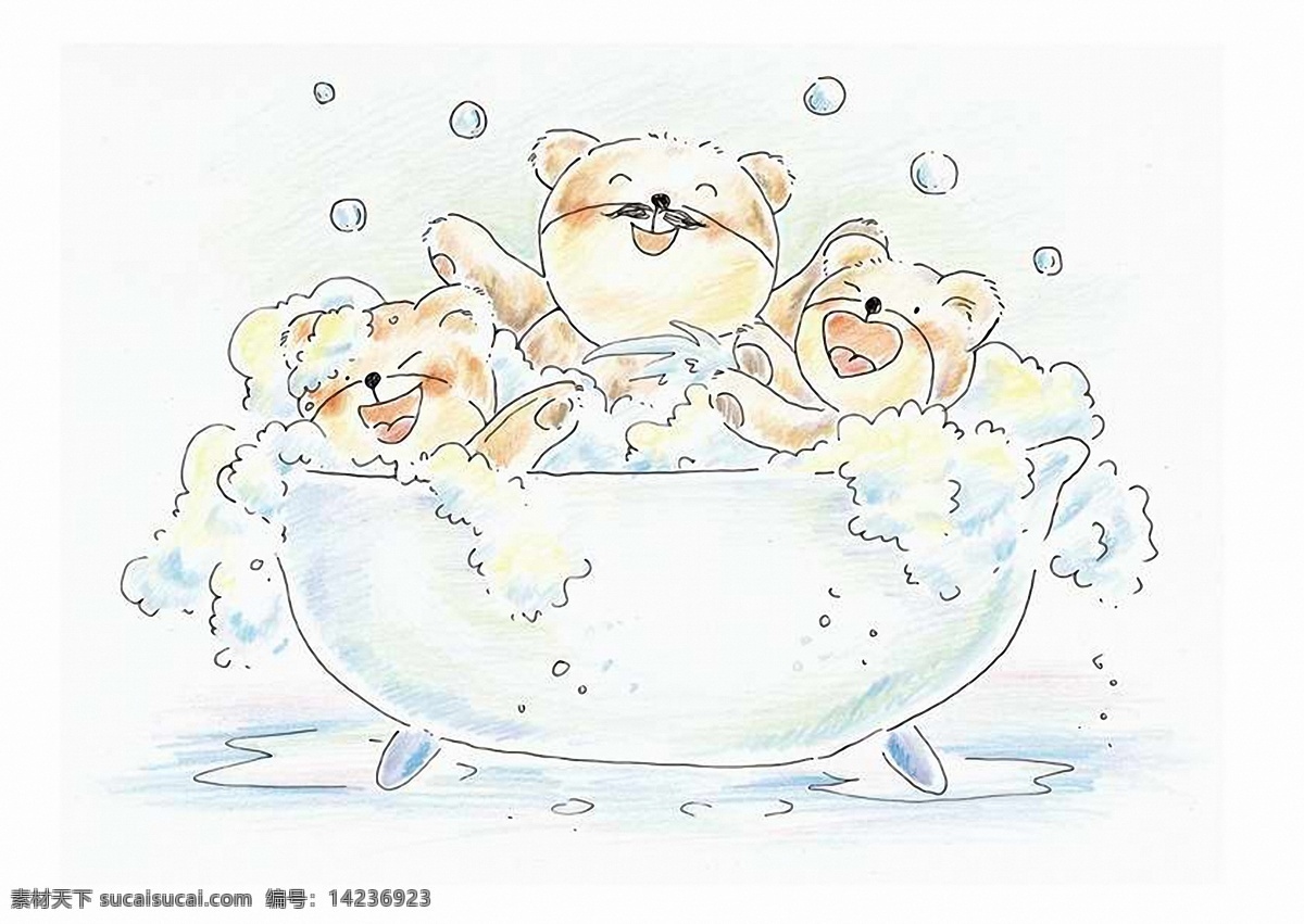 欢乐 家庭 　 手绘 插图 欢乐家庭 设计素材 动物家庭 动物插图 书画美术 白色