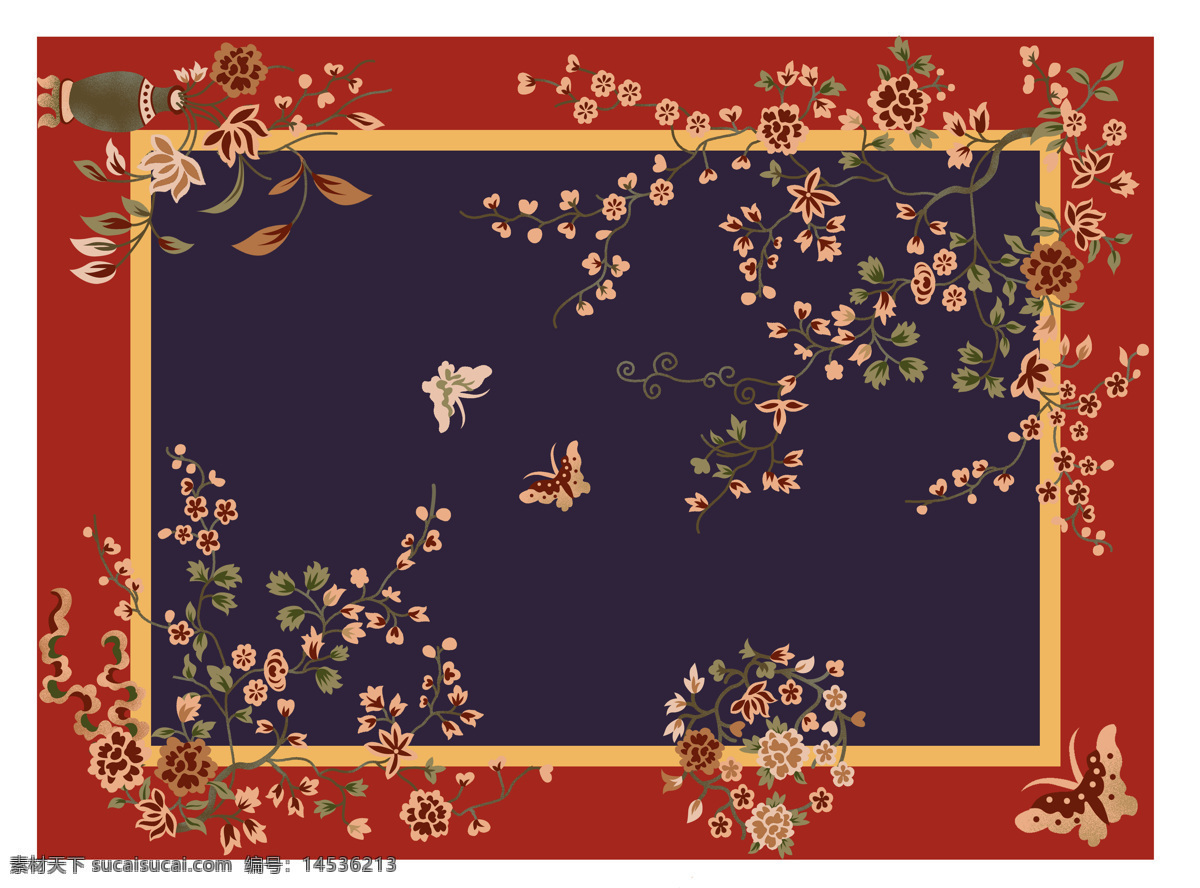 新中式地毯 图案 中式图案 古典 地毯花纹 古典图案 底纹边框 花边花纹