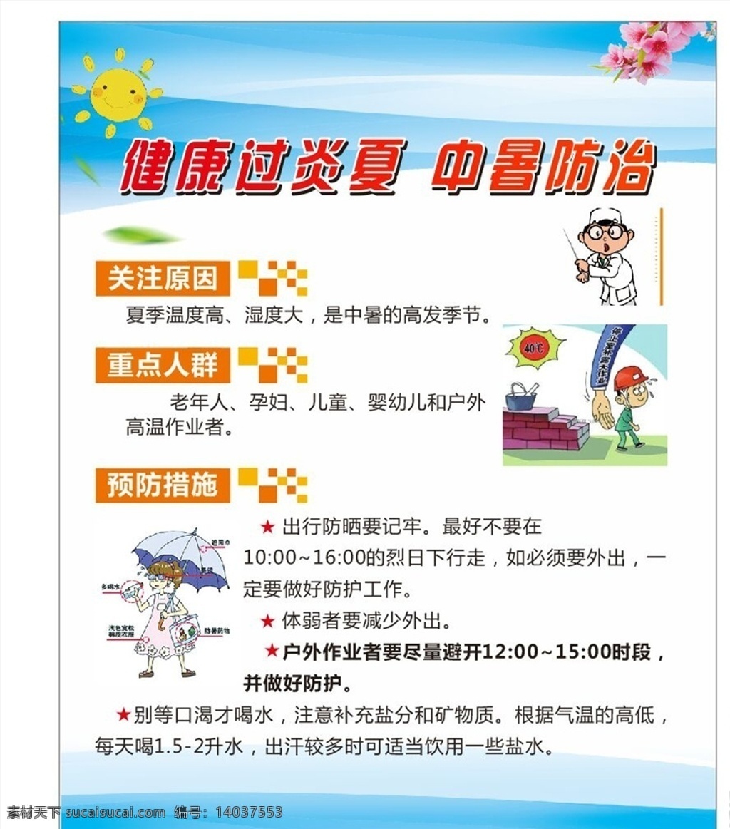 中暑防治 中暑 预防中暑 中暑宣传 海报