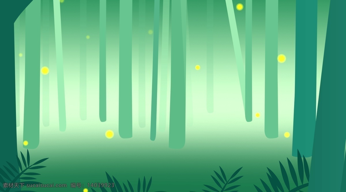 绿色 清新 春季 树林 背景 景色插画背景 手绘背景 森系背景 树林背景 树叶背景 绿色背景 治愈系背景
