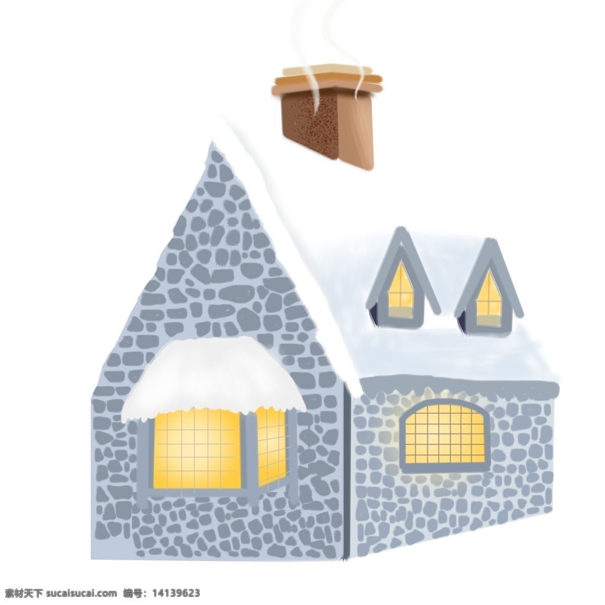 小 清新 烟囱 雪屋 商用 元素 小清新 卡通 房子 屋子 psd设计 插画元素