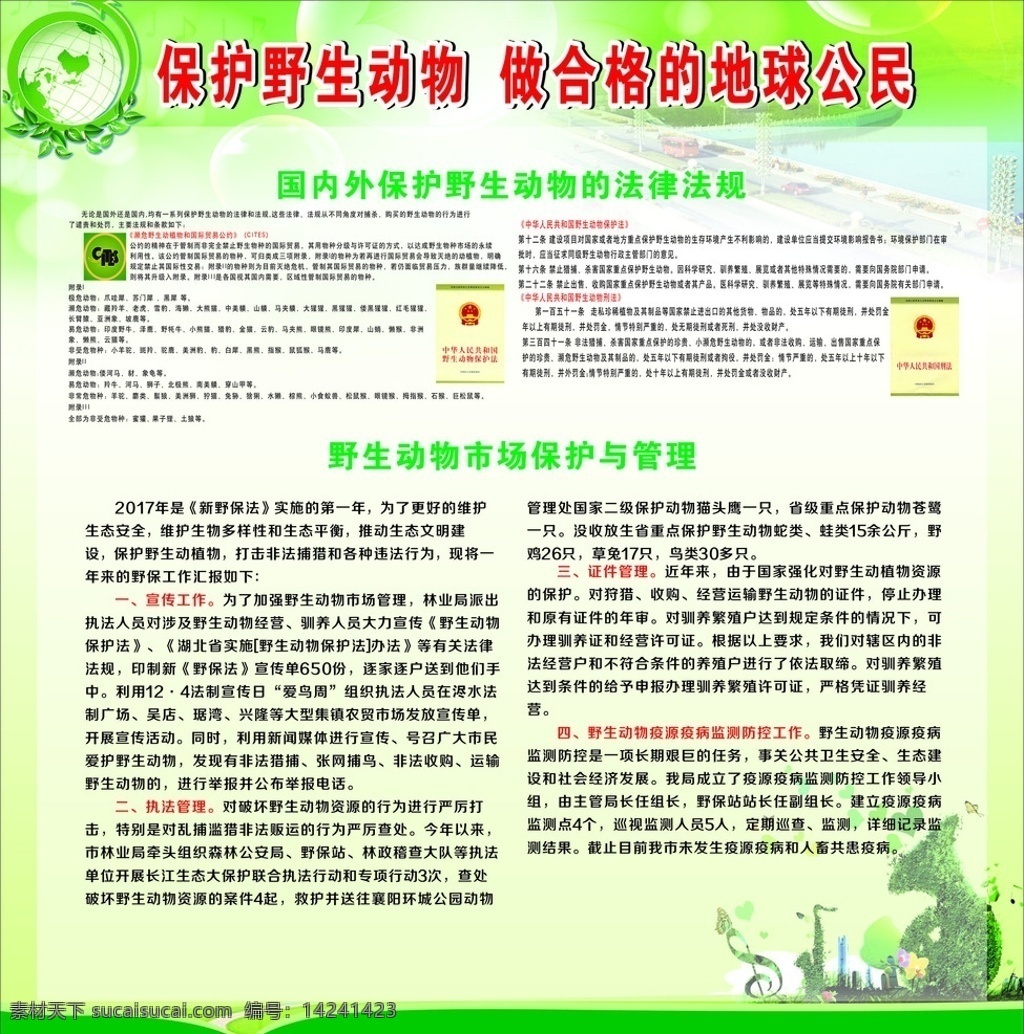保护野生动物 国内外 保护野生 动物法律法规 绿色展板 dm宣传单