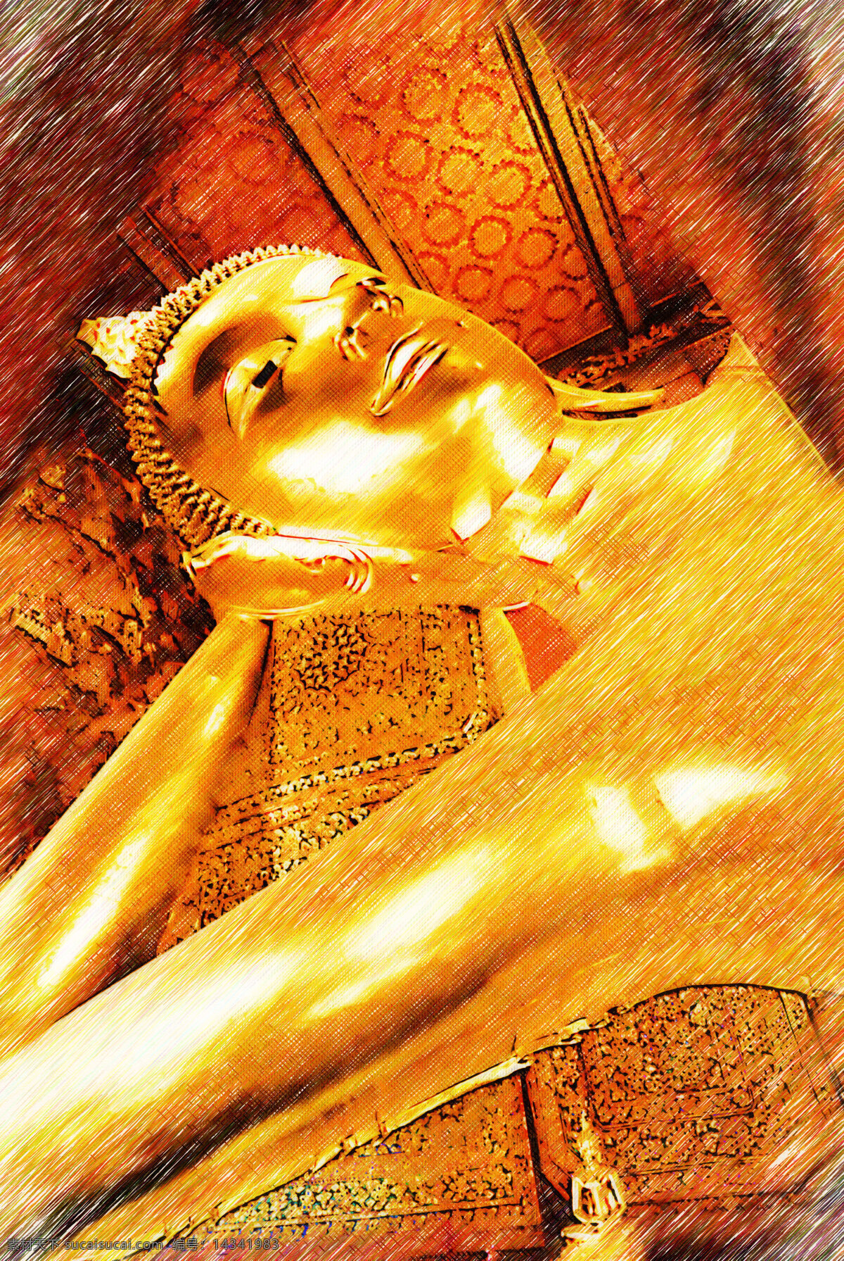 东南亚 风情 雕塑 佛 金佛 泰国 文化艺术 宗教信仰 卧佛