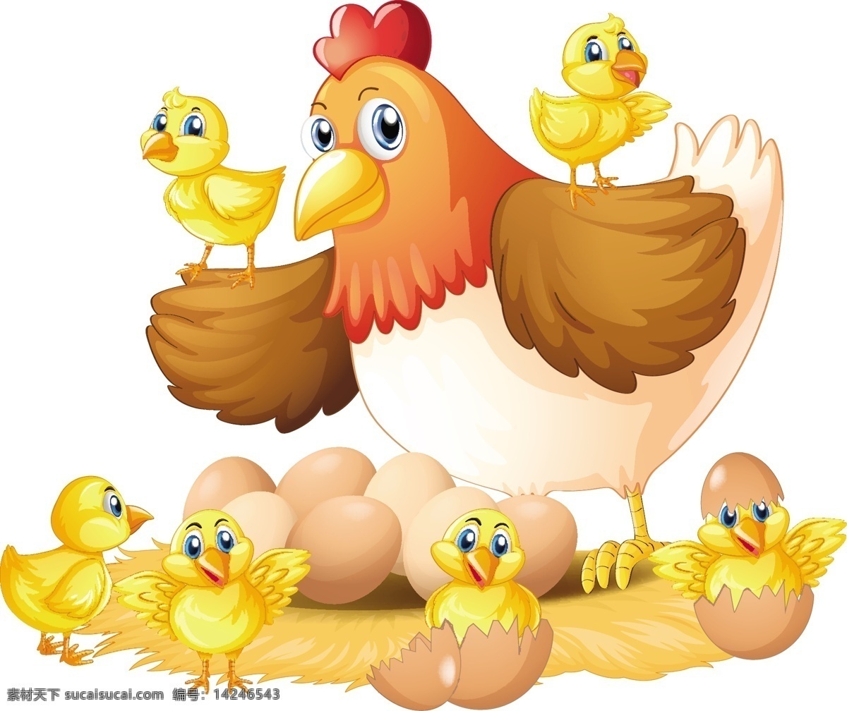 卡通鸡 鸡 家畜 卡通 动物 手绘 畜牧业 农业 小鸡 鸡蛋 卡通动物生物 卡通设计