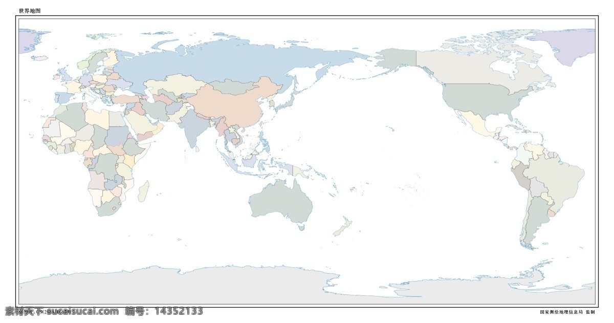 世界地图 矢量世界地图 地图 标准世界地图 标准地图 分国设色