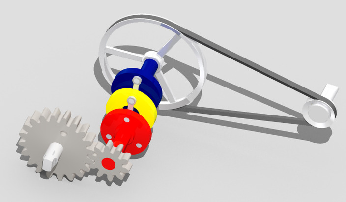 施密特 耦合 齿轮 机理 v带传动 滑轮 传动组件 3d模型素材 其他3d模型