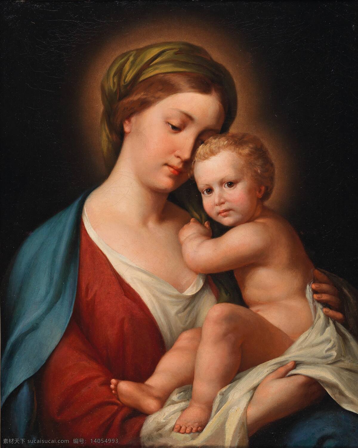 圣母与圣婴 圣经故事 圣玛丽娅 独子 耶稣 小婴儿 母子情深 19世纪油画 宗教油画 油画 文化艺术 绘画书法