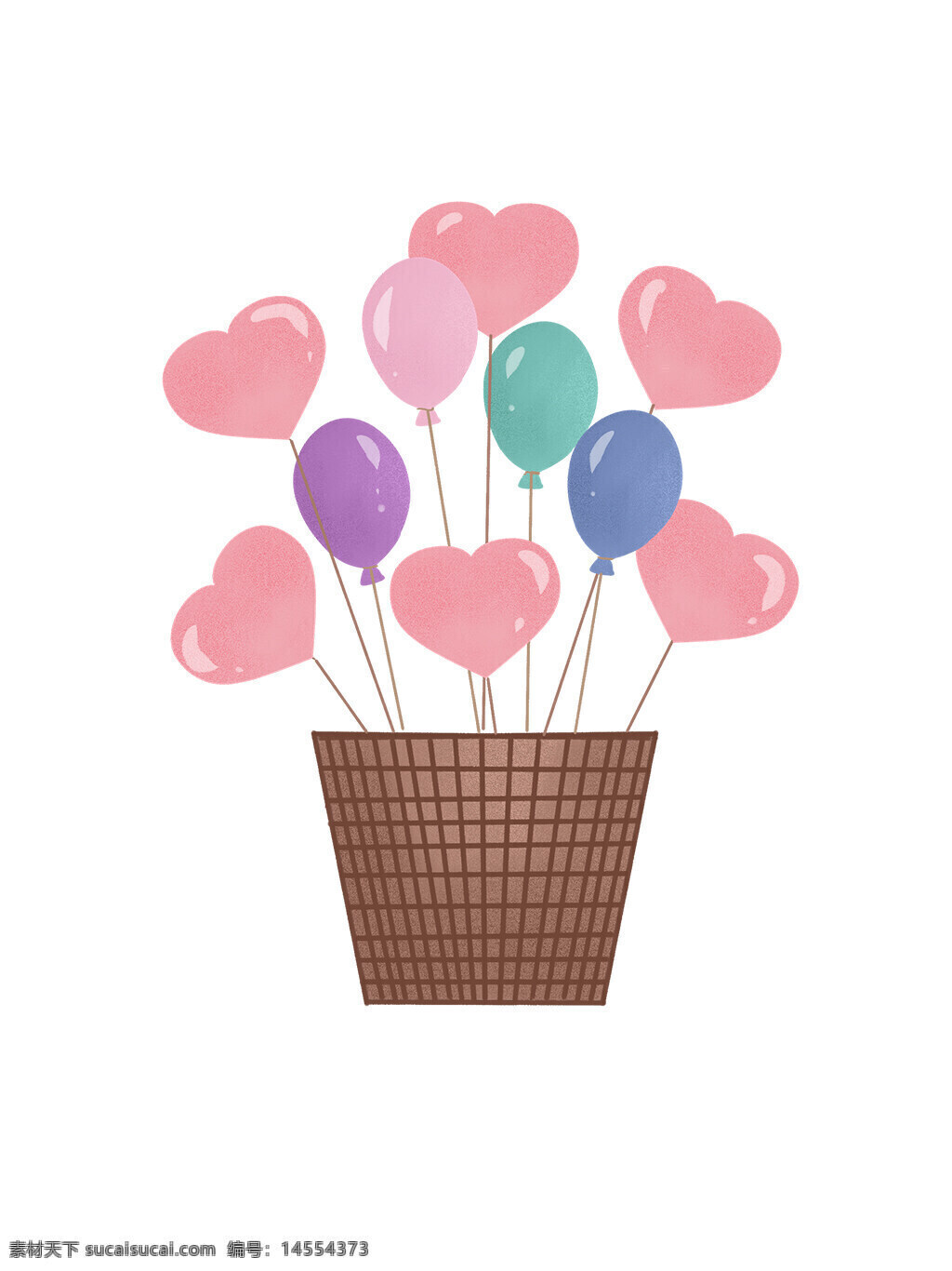 情人节 心形 热气球 气球 粉色 爱心 桃心