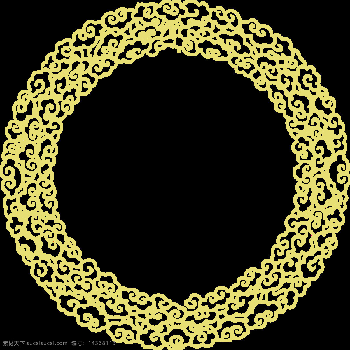圆形 古典 边框 元素 古风 花纹 金色 中国风
