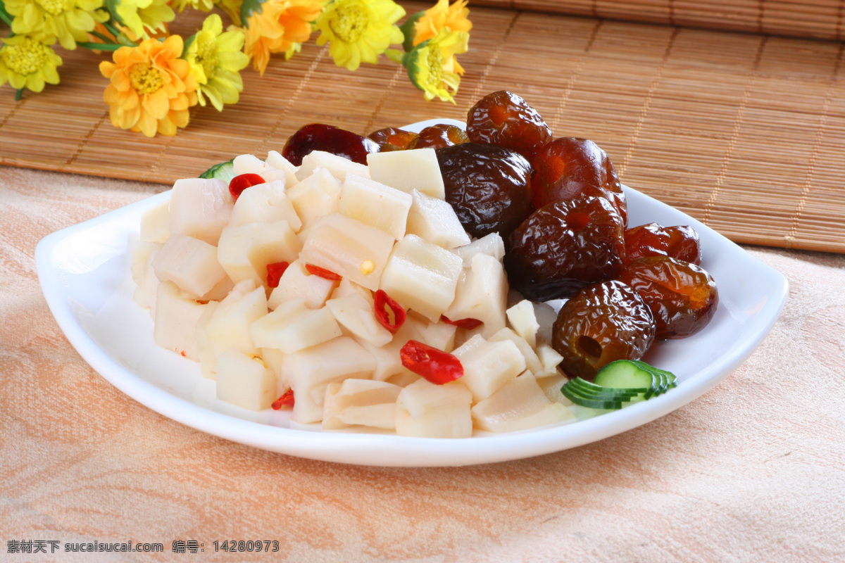酸辣藕拼蜜枣 酸辣藕 蜜枣 热菜 炒菜 凉菜 菜肴 菜品 川菜 湘菜 鲁菜 粤菜 淮扬菜 家常菜 特色菜 舌尖上的中国 餐饮美食 传统美食